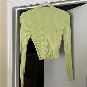 Forever 21 Light Green Ribbed Crop Top